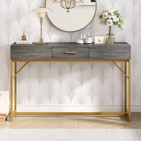 Consola de Entrada com Gaveta – Matosinhos – 120x38x76 cm – Cinzento e