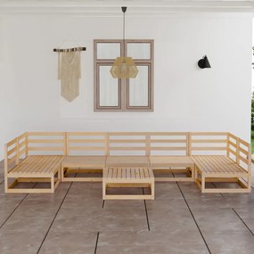 vidaXL 8 pcs conjunto lounge de jardim pinho maciço