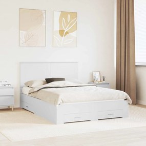 vidaXL Estrutura da Cama Branco 150 x 200 cm Madeira processada