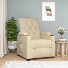 Poltrona de massagens tecido cor creme