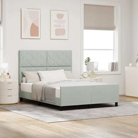 Estrutura de Cama vidaXL Cinza Claro 140x190 cm Veludo