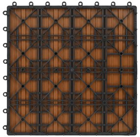 Ladrilhos de pavimento 11 pcs WPC 30x30 cm 1m² cor de teca