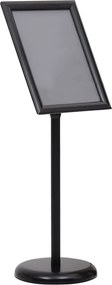 vidaXL Suporte para cartazes A3 em liga de alumínio preto