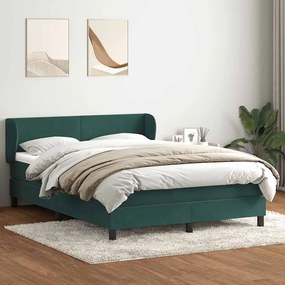 Box Cama primavera com Colchão Verde Escuro 140x210 cm Veludo