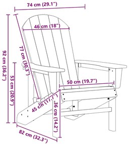 Cadeira Adirondack Branca 74x82x91 cm HDPE