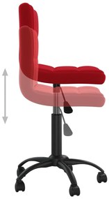 Cadeiras de jantar giratórias 2 pcs veludo vermelho tinto