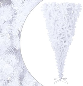 344668 vidaXL Árvore de Natal artificial invertida com suporte 210 cm branco