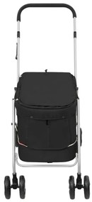 Carrinho dobrável para cães 100x49x96 cm tecido linho preto