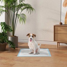 Resguardos de Treino Animais de Estimação 100 Unidades 45x60 cm Resguardos Absorventes para Cães com 6 Camadas Azul