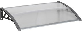 Outsunny Marquise de Proteção 110x60cm Marquise Exterior para Portas e Janelas contra o Sol e Chuva Cinza | Aosom Portugal