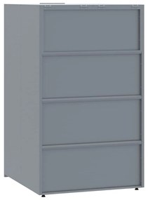 Abrigo para 6 caixotes do lixo 414x79x117 cm aço cinzento
