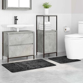 Conjunto de 2 Tapetes de Banho vidaXL Cinza Escuro Polipropileno Antid