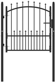 vidaXL Portão para cerca com espetos 100x100 cm aço preto