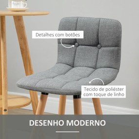 Conjunto de 2 Bancos de Bar Bancos Altos de Cozinha (MESA NÃO INCLUÍDA) com Encosto Apoio para Pés Estilo Moderno 41,5x47x97,5 cm Cinzento