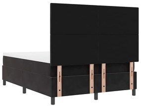 Camas Box Spring vidaXL com Colchão Preto 140x200 cm Veludo