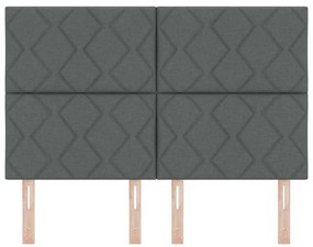 Cabeceira Design de Blocos de Diamante Cinza Escuro 160 cm