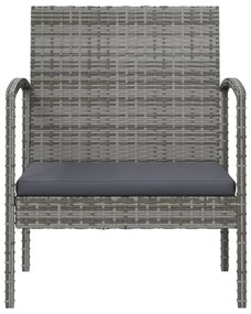 8 pcs conjunto lounge de jardim c/ almofadões vime PE cinzento