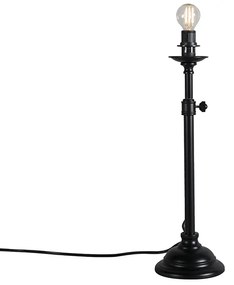 Candeeiro de mesa clássico preto ajustável sem abajur - Accia