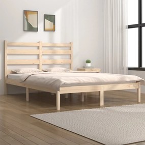 Estrutura de cama sem colchão 160x200 cm madeira maciça