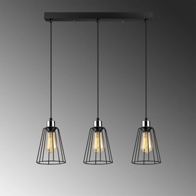 Candeeiro de Teto Tel – Preto – 64 x 15 cm