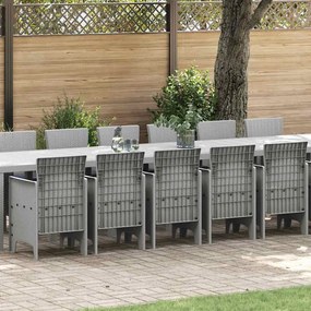 vidaXL Conjunto de Jantar de Jardim 17 pcs Cinzento-claro