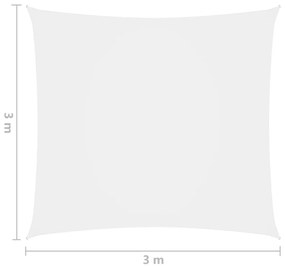 Para-sol estilo vela tecido oxford quadrado 3x3 m branco