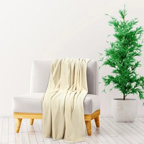 vidaXL Manta 150x200 cm poliéster cor creme