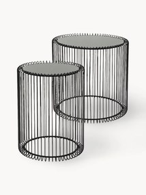 Mesa de apoio em metal com tampo de vidro Wire, 2 uni.