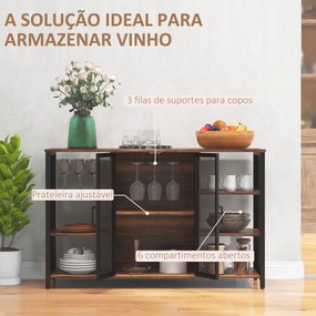Aparador de Cozinha Industrial Móvel de Armazenamento de Garrafas com