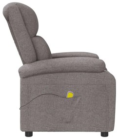 Poltrona massagens tecido cinza-acastanhado