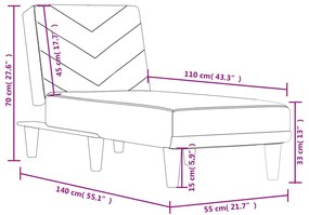 Chaise longue tecido preto