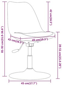 Cadeiras de jantar giratórias 4 pcs tecido cinzento-acastanhado