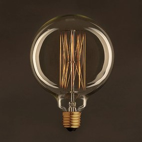 Golden Vintage Globe Light Bulb G125 Carbon Filament Cage 25W E27 Dimmable 2000K