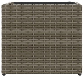 Vaso/floreira de jardim 36x30x32 cm vime PE cinzento