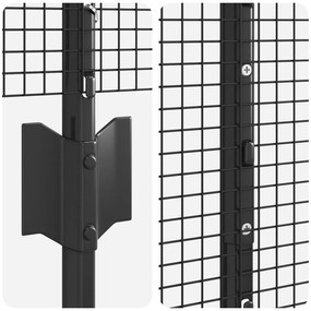 Conjunto de Cerca de Fios para Galinhas Conjunto de 2 Cinza Metal