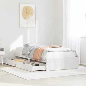 vidaXL Cama sem colchão 90x190 cm madeira de pinho maciça branco
