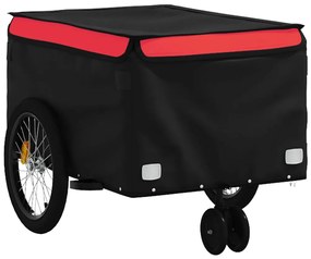 Reboque para bicicleta 30 kg ferro preto e vermelho