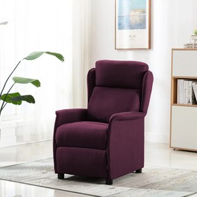 vidaXL Poltrona reclinável tecido roxo