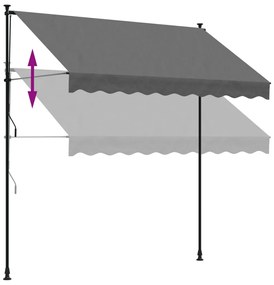 Toldo retrátil 250x150 cm tecido e aço antracite