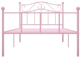 Estrutura de cama 100x200 cm metal rosa