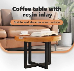 Mesa de centro em resina de teca 60 cm