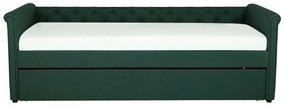 Cama dupla em tecido verde escuro 80 x 200 cm LIBOURNE Beliani