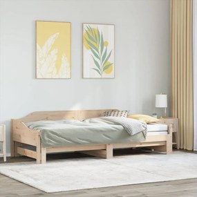 vidaXL Sofá-cama com gavetão 80x200 cm madeira de pinho maciça