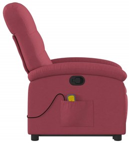 Poltrona de massagens reclin. elevatória tecido vermelho tinto