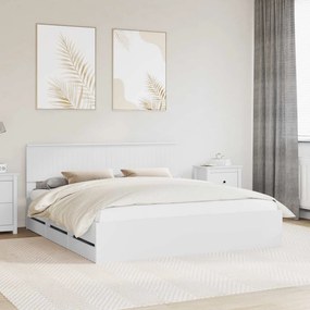 vidaXL Estrutura da Cama Branco 180 x 200 cm Madeira de Engenharia