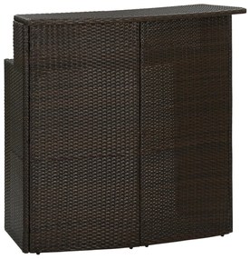 4 pcs conjunto de bar para jardim com almofadões castanho