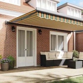 Toldo Retrátil Automático Verde e Amarelo 500 x 300 cm