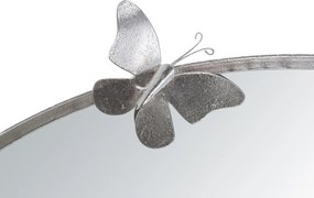 ESPELHO DE PAREDE BORBOLETA REDONDO Ø 91X3X94 CM PRATEADO