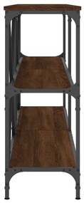 Mesa consola 160x30x75cm deriv. madeira/ferro carvalho castanho