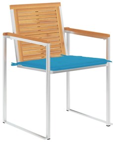 Cadeiras de jardim 8 pcs c/ almofadões madeira de teca maciça